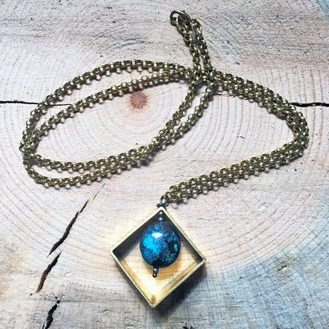 Antique Brass and Turquoise Necklace