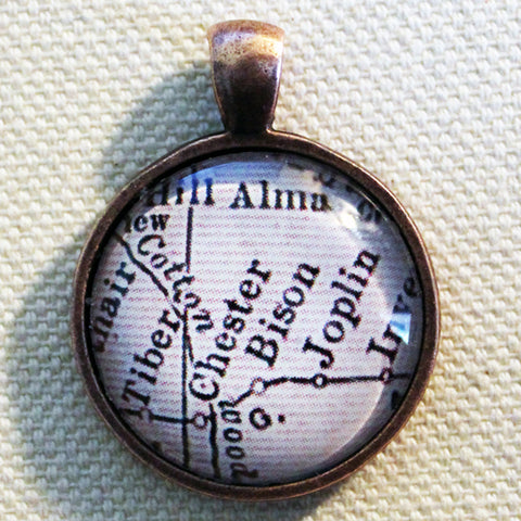 Chester-Joplin Montana Vintage Map Pendant