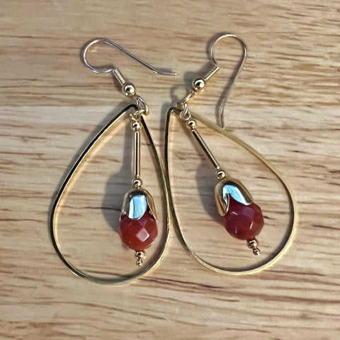 Carnelian Teardrop Earrings