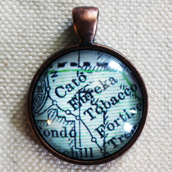 Eureka Montana Vintage Map Pendant