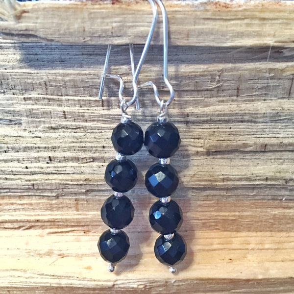 Drop Earrings with Onyx