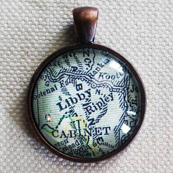 Libby Montana Vintage Map Pendant