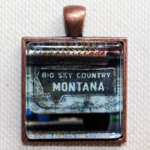 Big Sky Country Montana Mudflap Photo Pendant