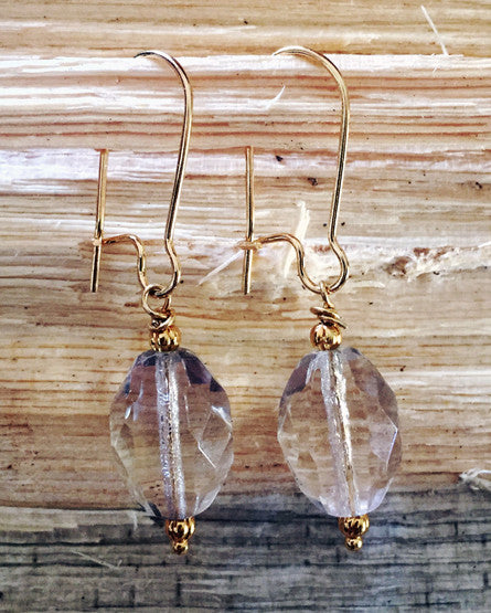 Crystal Earrings with Gold Accents