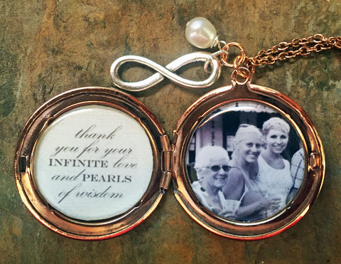 Infinite Love and Pearls of Wisdom Custom Photo Locket