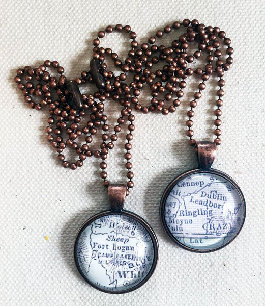 Custom Montana Vintage Map Pendant