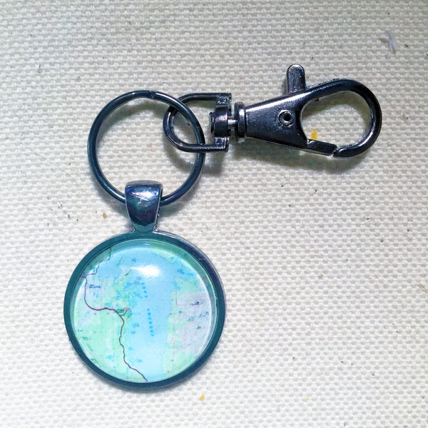 Custom Topographic Map Pendant for Necklaces, Keychains, and Bottle Openers
