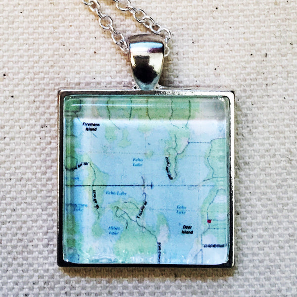 Custom Topographic Map Pendant for Necklaces, Keychains, and Bottle Openers