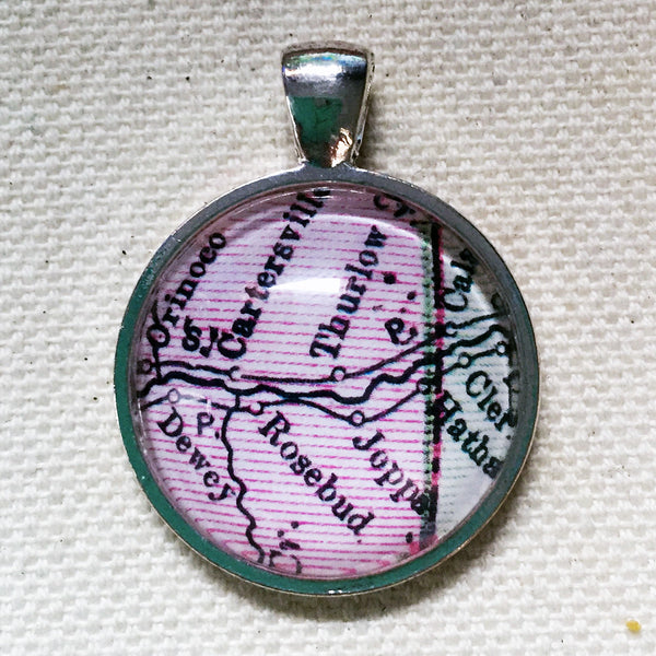Custom Montana Vintage Map Pendant