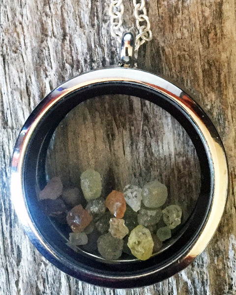 Montana Sapphire Floating Locket with Monogrammed or Montana-Stamped Disc