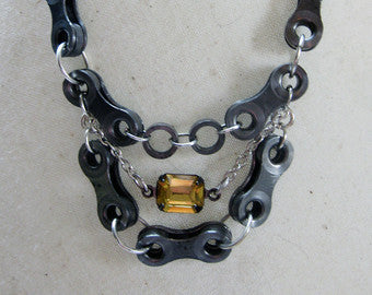 Upcycled Bicycle Chain Statement Necklace