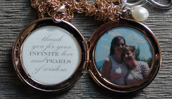 Infinite Love and Pearls of Wisdom Custom Photo Locket