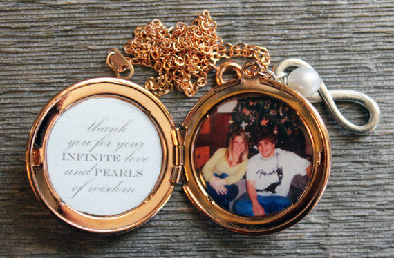 Infinite Love and Pearls of Wisdom Custom Photo Locket