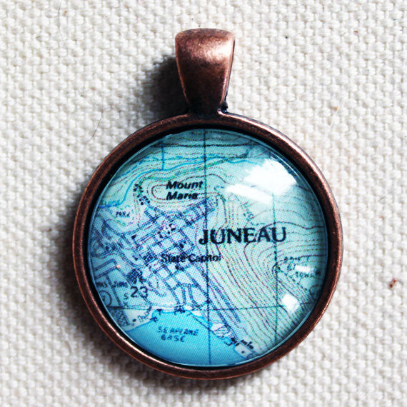 Custom Topographic Map Pendant for Necklaces, Keychains, and Bottle Openers