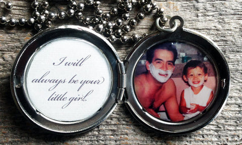 Men's Custom Photo Locket - I Will Always Be Your Little Girl