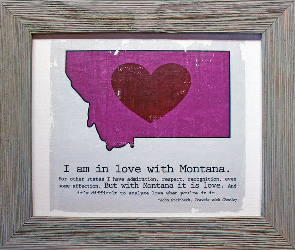 Custom Color Montana LOVE canvas - framed