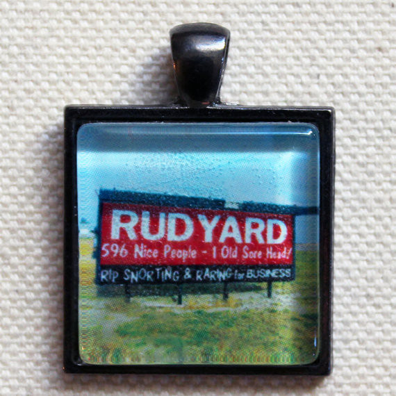 Rudyard Montana Highway Sign Pendant