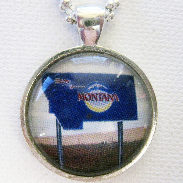 Welcome to Montana Highway Sign Pendant